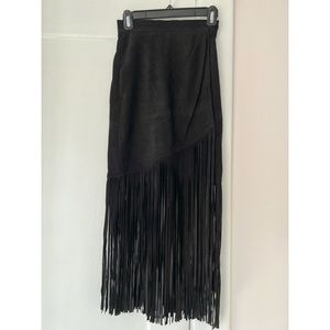 Tamara Mellon Suede Fringe Skirt